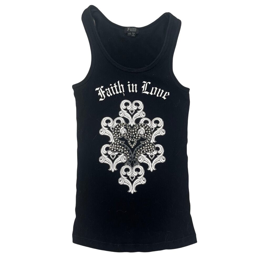 Faith Brand Women’s XS Faith In Love Bling Tank Top